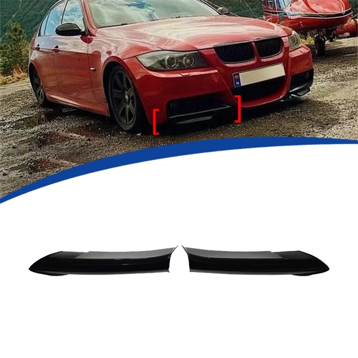 Car Front Bumper Lip Angle Diffuser Splitter Spoiler Protector for BMW 3 Series E90 Sports MT 2005-2008