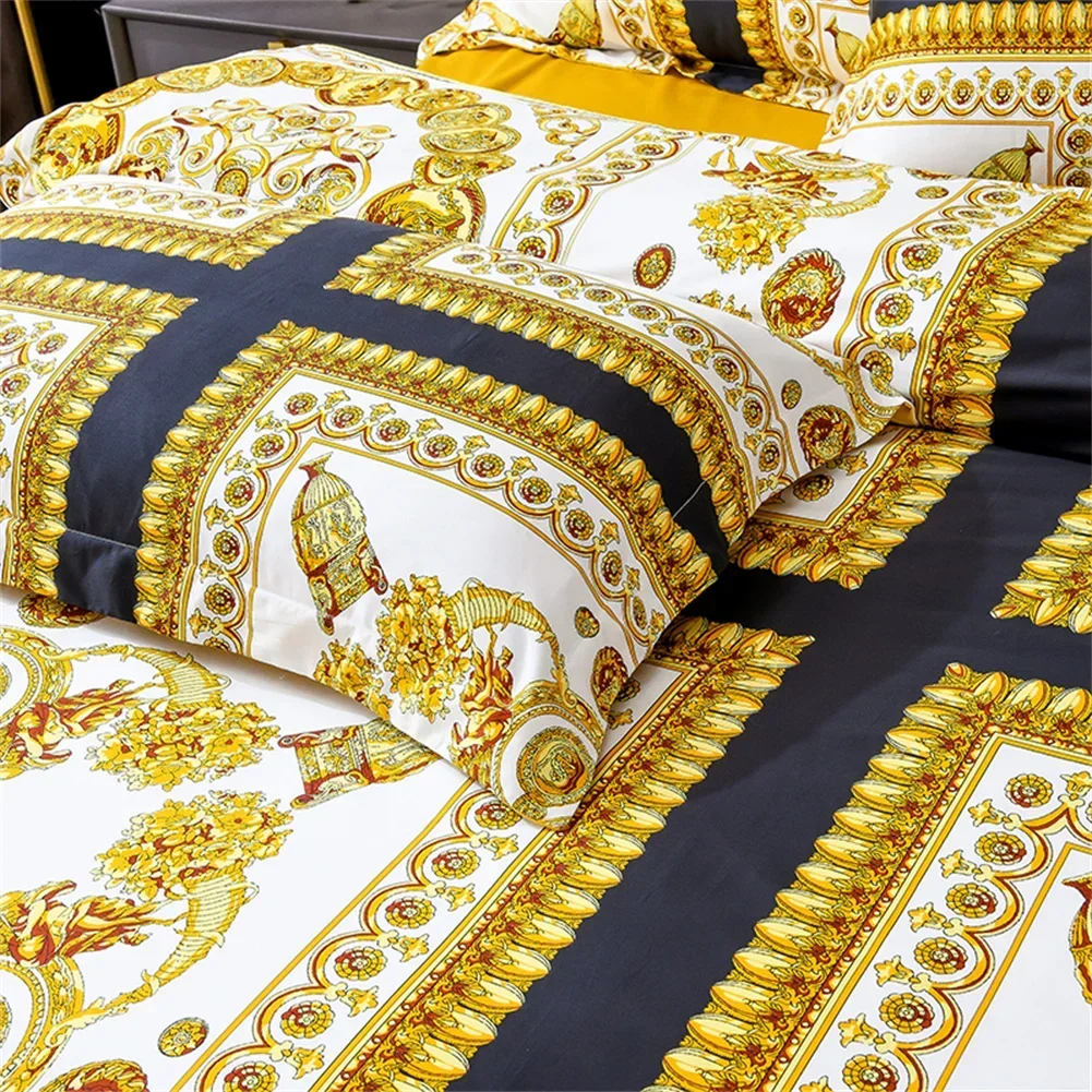 Svetanya 1200TC Golden Egyptian Cotton Bedding Set King Queen Size Sheet Duvet Cover Pillowcase  Linens （custom-made Size）