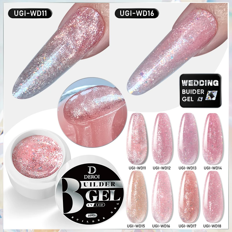 DEROI-Gel para construcción de uñas, barniz semipermanente para manicura, Gel para extensión de brillo, acrílico UV, brillante y duro