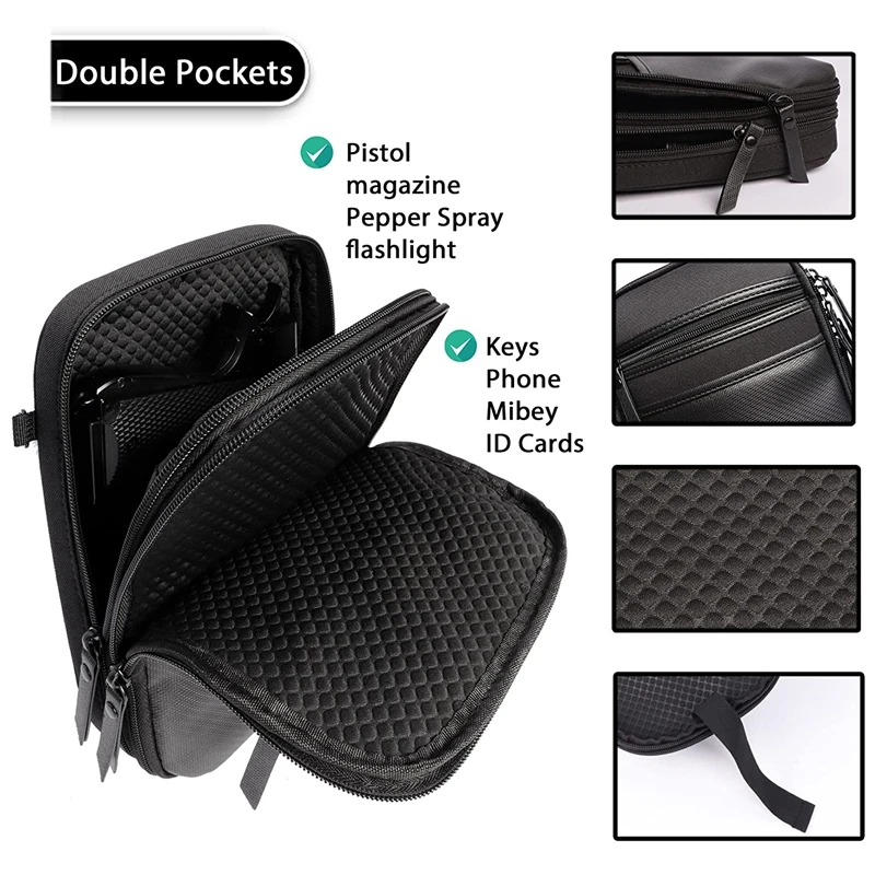 Concealed Carry Gun Bag Gun Cases for Pistols Shoulder Bag Fanny Pack Waist Pocket for Handgun Revolver with Belt Loops