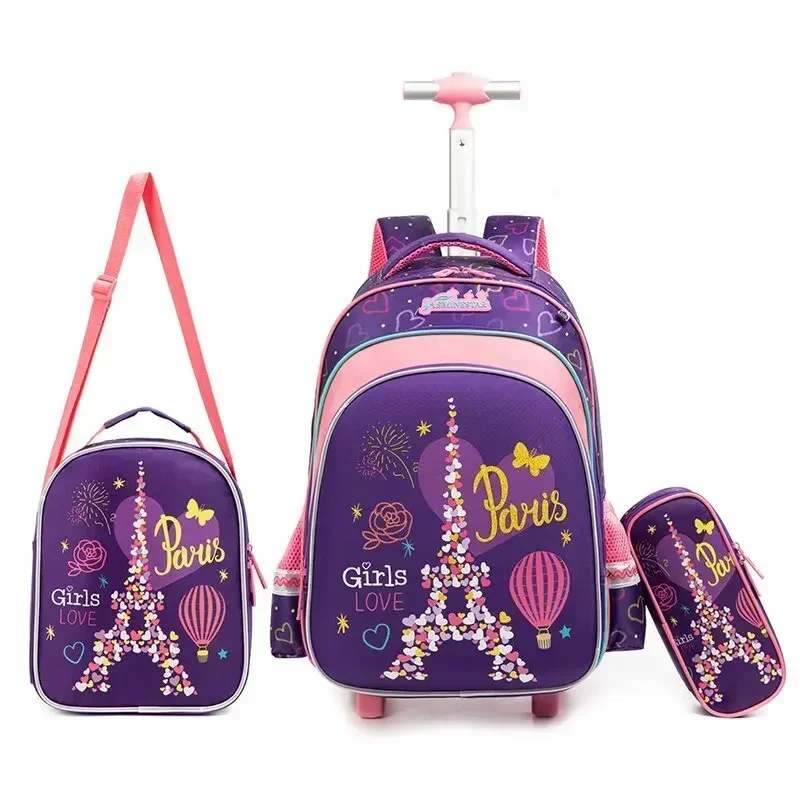 حقيبة ظهر بعجلات للأطفال من BunnyFly للأولاد والأطفال حقيبة ظهر مدرسية متدحرجة مجموعة حقيبة مدرسية للبنات حقيبة دوارة Mochila #2