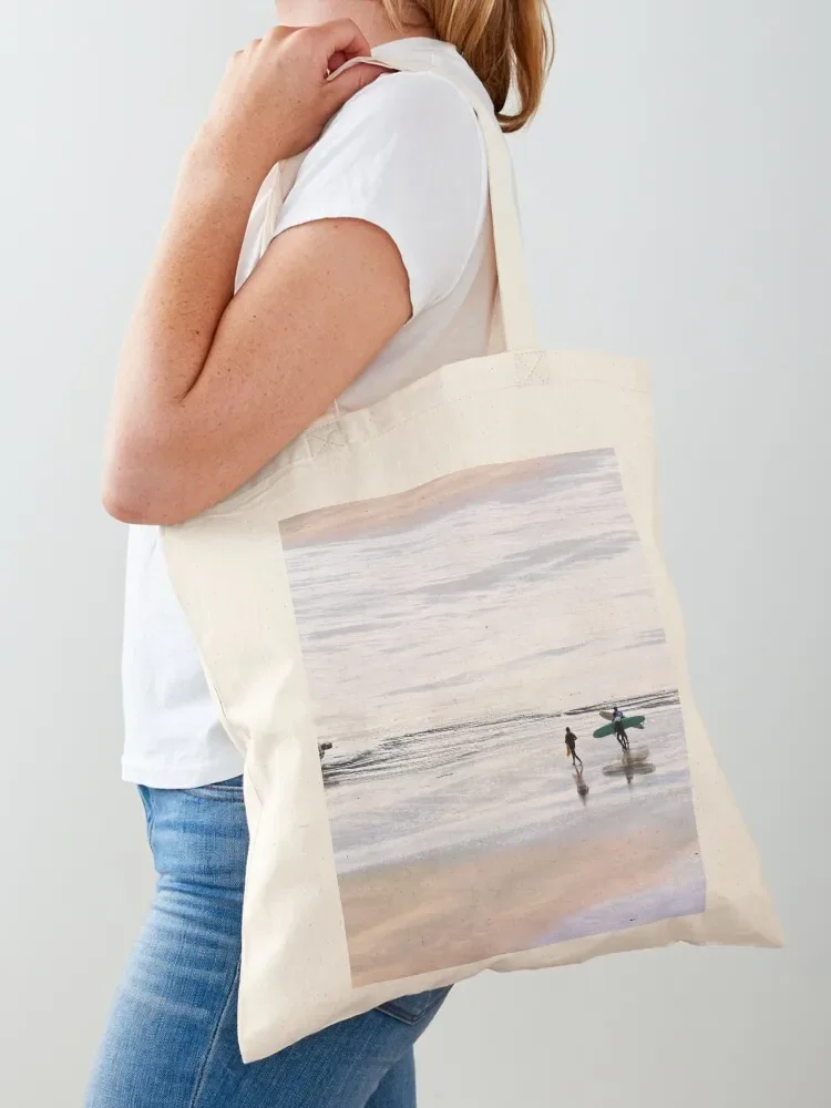

Surfers on woolacombe beach Tote Bag Canvas bag for women ecological bags Gift bag Custom