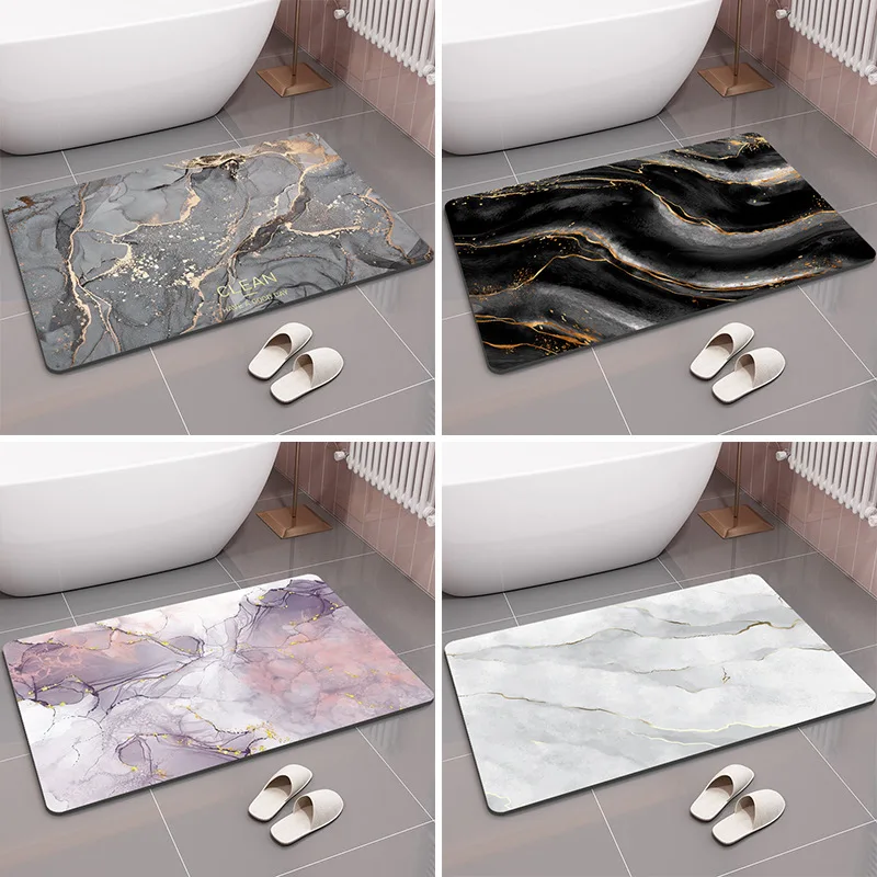 Light Luxury Water Absorbing and Quick Drying Soft Diatomaceous Mud Floor Mat for Entrance Non Slip Bedroom Carpet Foot Mat