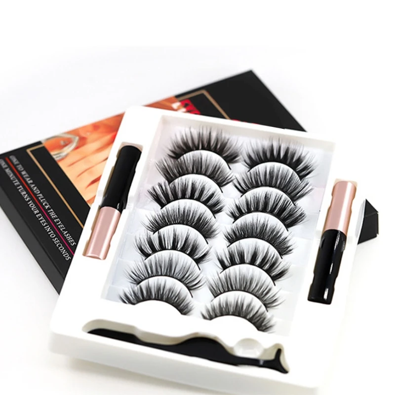 7 Pairs 3D Magnetic Eyelashes Eyeliner Exquisite Lasting False Lashes Easy to Wear Make Up Cosmetic for Girl Women