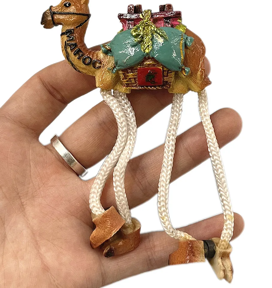 Morocco Camel Fridge Magnets, Multi-Color Resin Hanging-Leg Souvenirs
