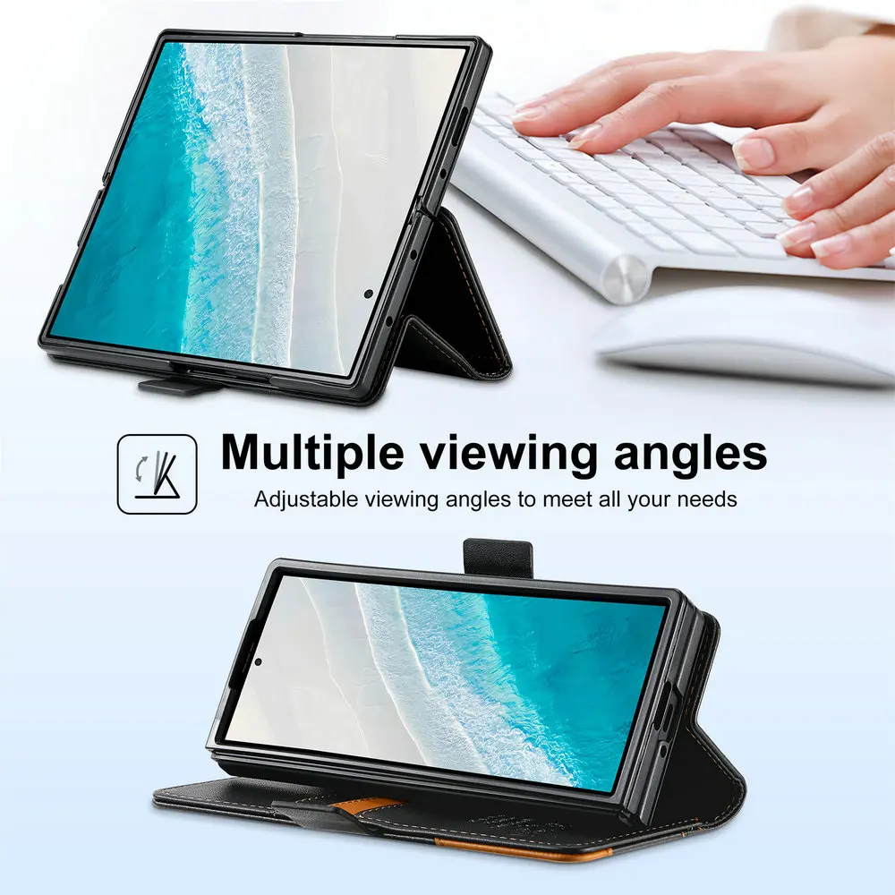 حافظة فاخرة لهاتف سامسونج جالاكسي Z Fold 7 5G 2025 محفظة جلدية مغناطيسية للكتب درع Coque Samsung Z Fold 3 4 5 6 Fold7 غطاء قلاب #4