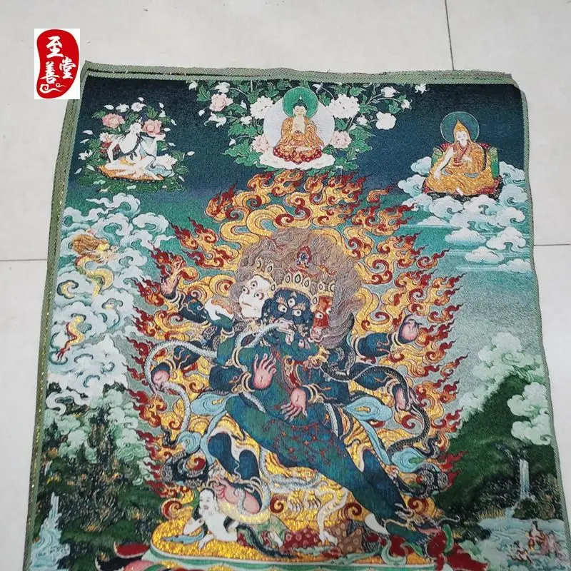 Tibet Tibetan Cloth Silk Six buddha vajra buddha Thangka Tangka Embroidery Painting Embroidery Hanging Pictures