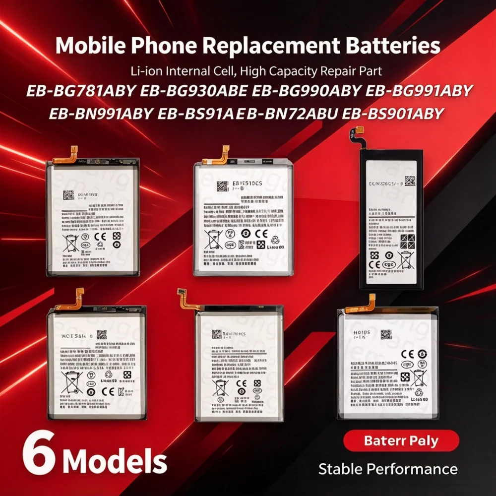 1-10PCS Replacement Battery for Samsung S20 FE/A52/S7/S21 FE/S21/Note10+/S22 Li-Polymer Repair Battery