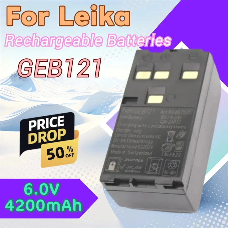 

New 6.0V 4200mAh Battery GEB121 for Leika TPS400 TCR402 TPS700 TC407 TPS800 TPS1100 TCR702 TCR802 Total Station