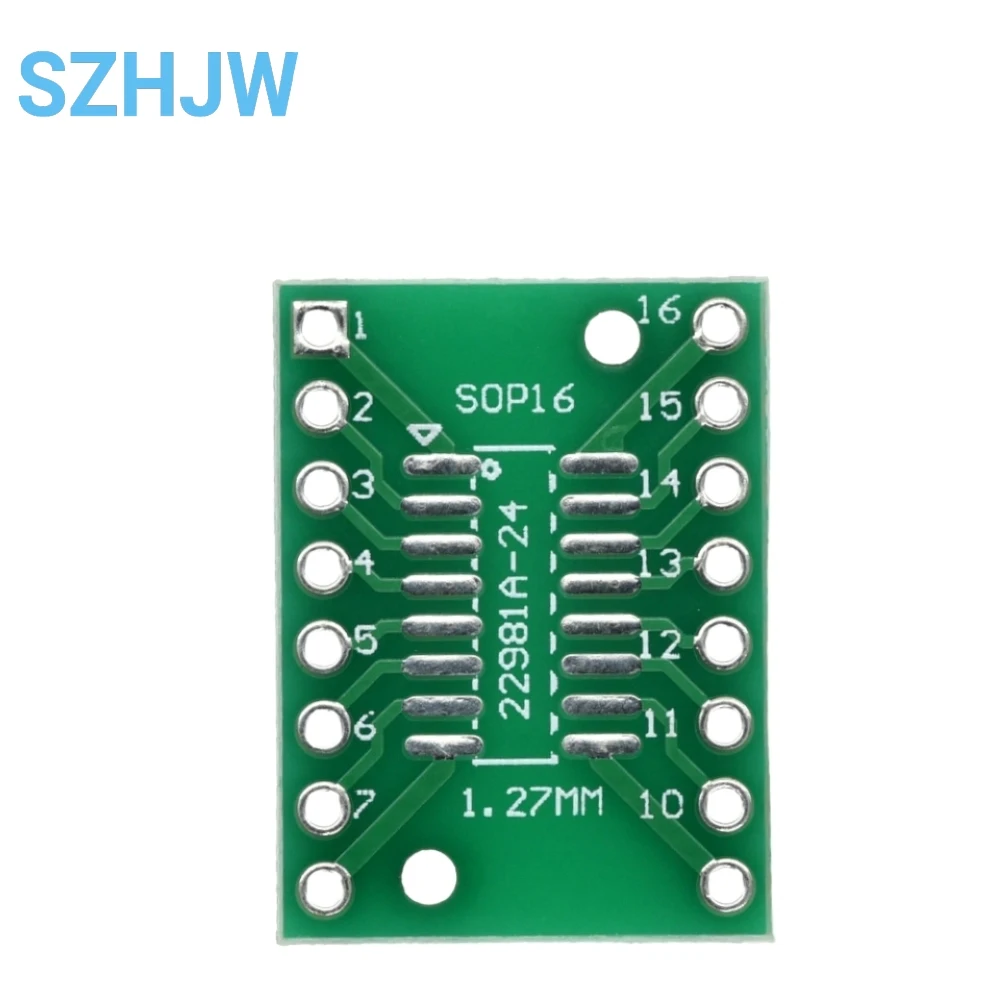 Placa adaptadora SOP16 SSOP16 de 10 100 a DIP16 de 0,65/1,27mm a 2,54mm de paso SMD a doble ROTURA DE PCB en línea