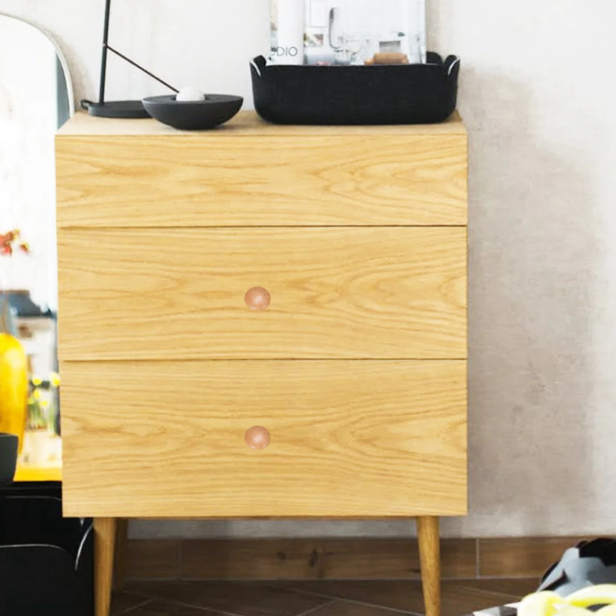 

30Pcs Wooden Round Cabinet Knobs Drawer Pull Handles Mushroom Shape Furniture Hardware Easy Installation Cabinet Knob