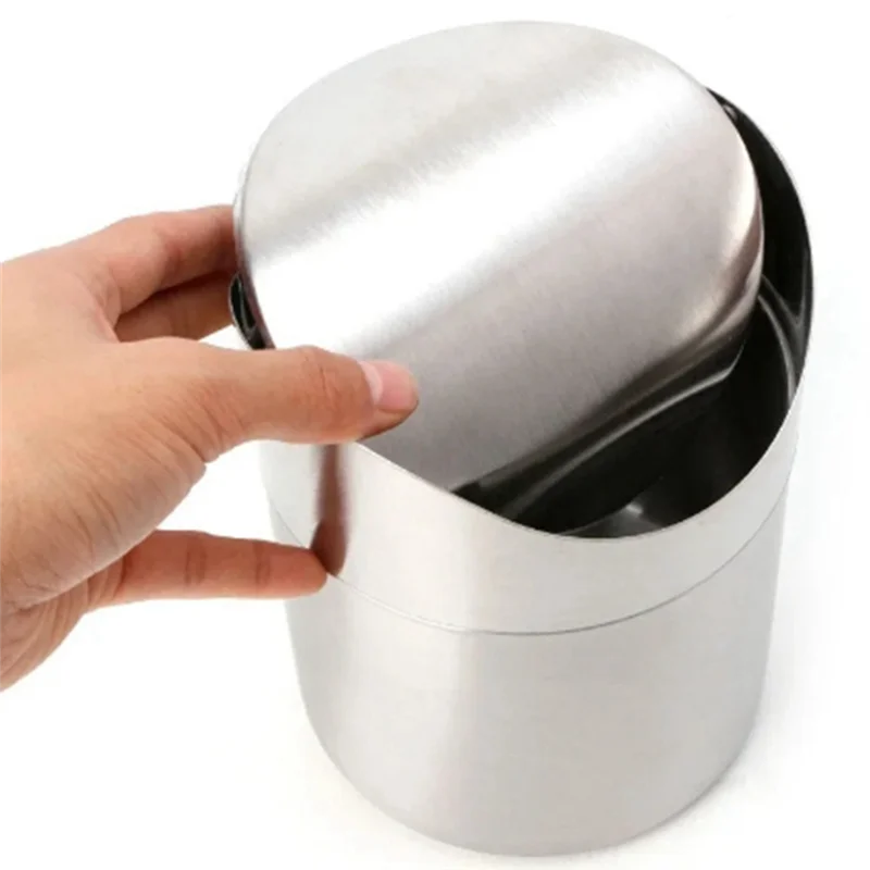 -A14E Mini lata de lixo para mesa com tampa lata de lixo de mesa pequena lata de lixo de bancada para banheiro de escritório
