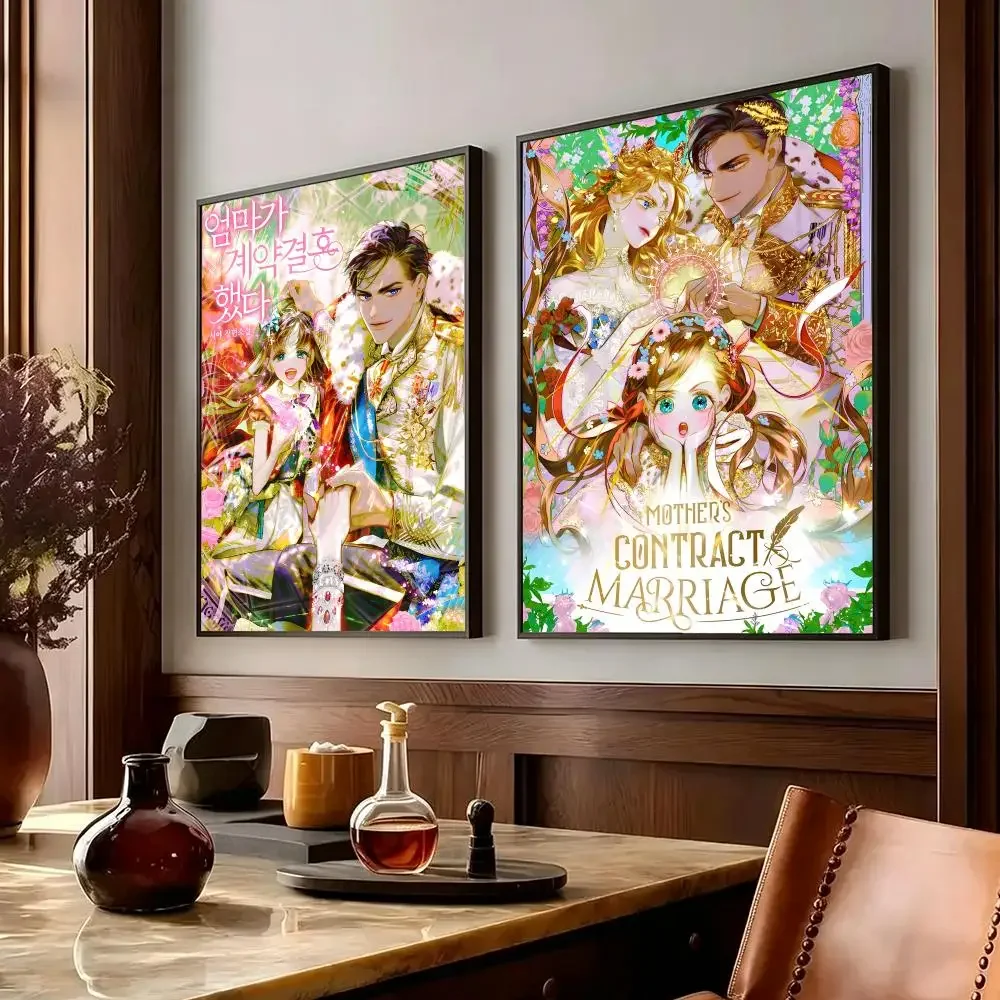 comic Mother’s Contract Marriage Poster Poster HD Printing Cozy Warm Style Home Decor Suitable for Living Room Bedroom Gift