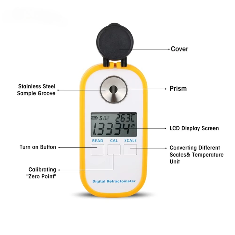 Digital ATC Refractometer Fruit Sweetness Meter and Concentration Meter for Measuring Fruit Saccharimeter Concentration