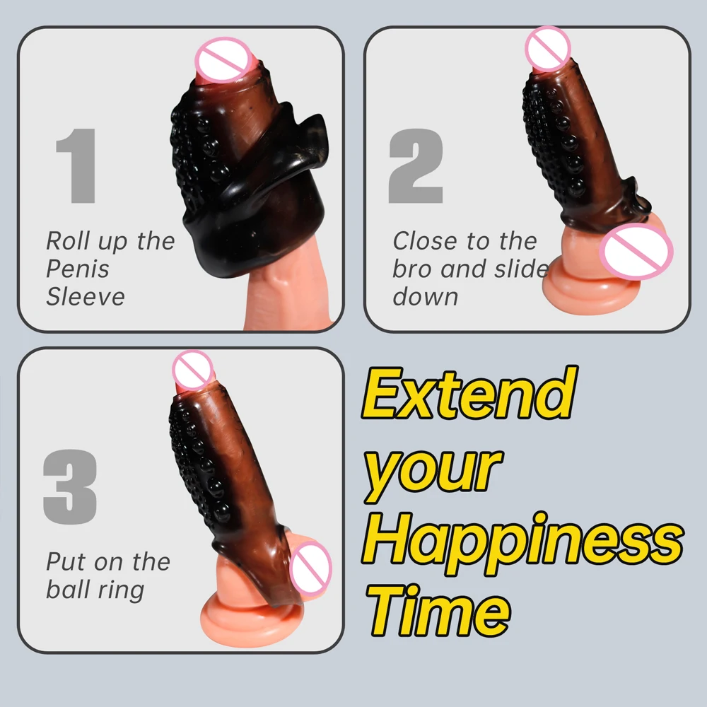 Sleeve for Penis Delay Loop Cock Sex Toys for Men Delayed Penis Rings Erotic Products Dildo with Ejaculation Toys for Adults 18+