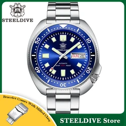 STEELDIVE-Montre de Plongée services.com Willard pour Homme, Montres Saphir, Montre-Bracelet existent, Tortue, Marque, 44mm