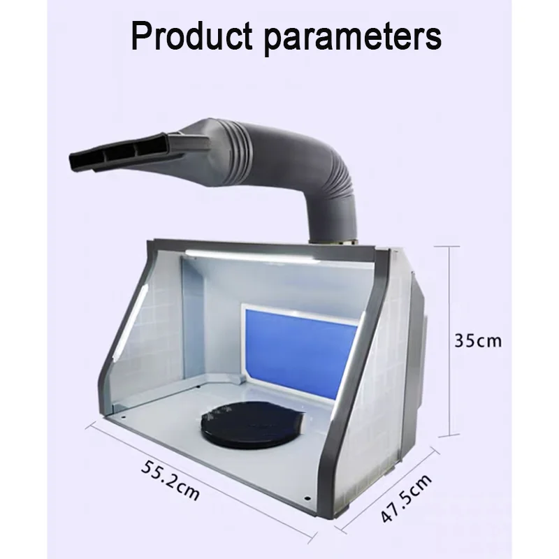 Portable Hobby Airbrush Paint Spray Booth Kit With LED Light Powerful Dual Exhaust Fans Airbrush Spray Booth