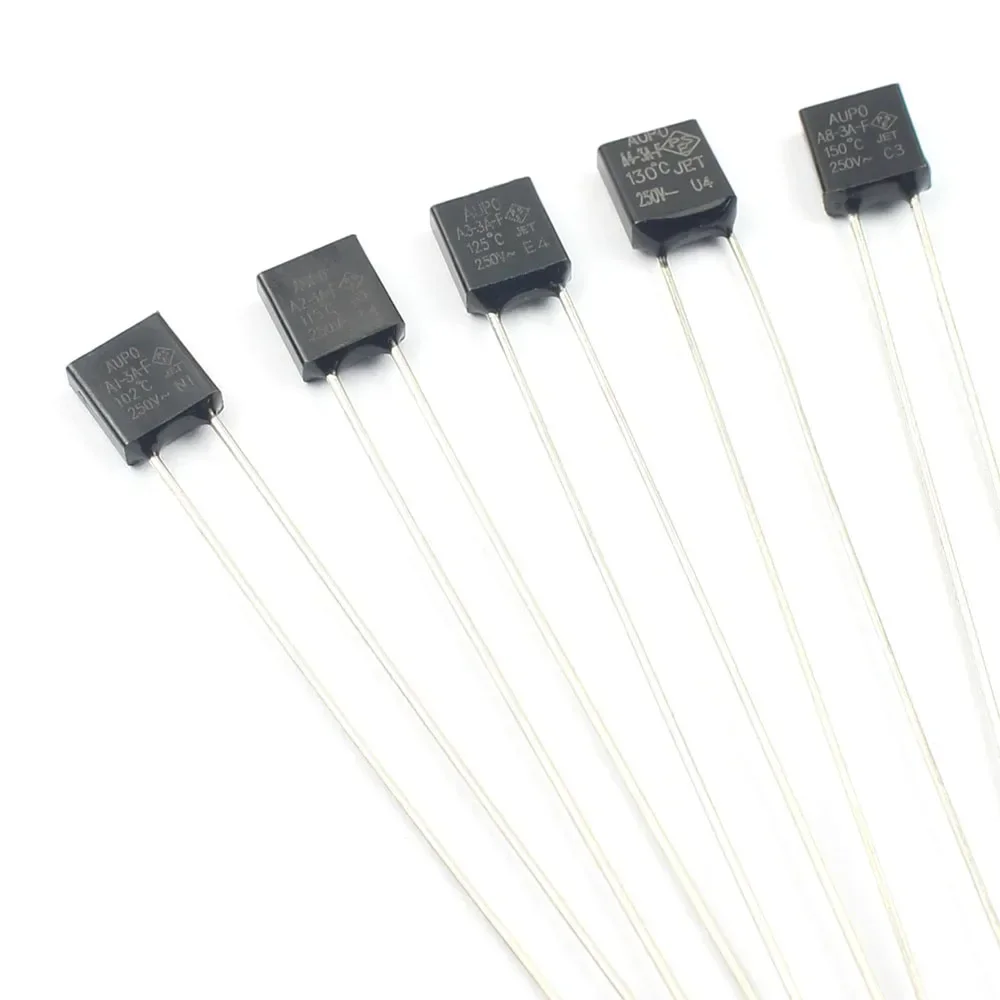 50 adet AUPO Termal Sigorta TF 102 115 125 130 135 150 C Derece 3A 250 V RH Kare A1-3A-F A2-3A-F A3-3A-F A4-3A-F A5-3A-F A8-3A-F
