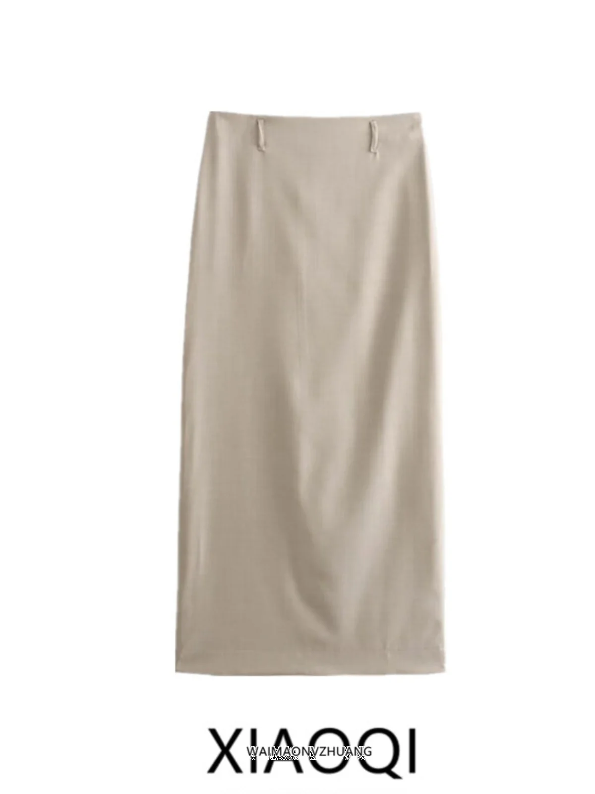 

High Waist Straight Cut Midi Skirt Spring 2024 Women's Faion Slimming Versatile Mixed Fiber f-length Skirts