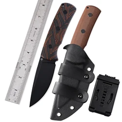 Petrified Fish PFP01F N690 G10 or Micarta Handle Fixed Satin Blade Knife with Sheath Survival Cutter Hunting  EDC Hand Tool