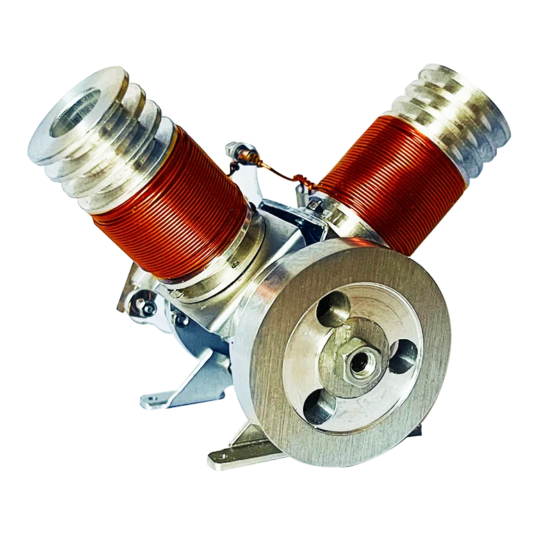 Mini V2 Twin Cylinder Engine Model Strong Magnetic Piston Engine Cam Motor RC Magnetic DIY Physics Teaching Toy