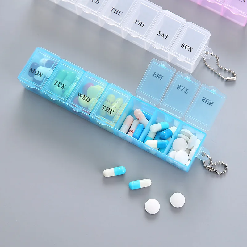 7 Days Tablet Holder Case Pill Medicine Box Storage Weekly Drug Container Pill Organizer Capsule Pill Vitamin Splitter Organizer