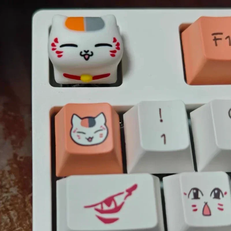 Anime Keycaps Resin Natsume's Book of Friends Spotted Cat Teacher Key Caps Mechanical Keyboard Cartoon Key Cap Cute Keycaps