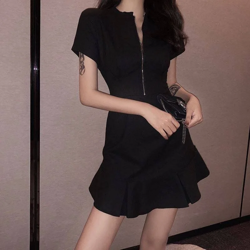 Female Dresses 2024 Ruffle Mini Women\'s Dress Short Clothing Birthday Aesthetic Cotton Sensual Sexy Korean Style Cheap Casual Xl