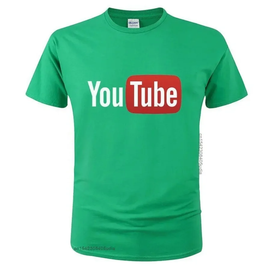 100%cotton Summer Funny Male T-Shirt Youtube Printed Cotton T-Shirt Men You Tube T Shirt Men Women Brand Tees Cotton Shirt Tops