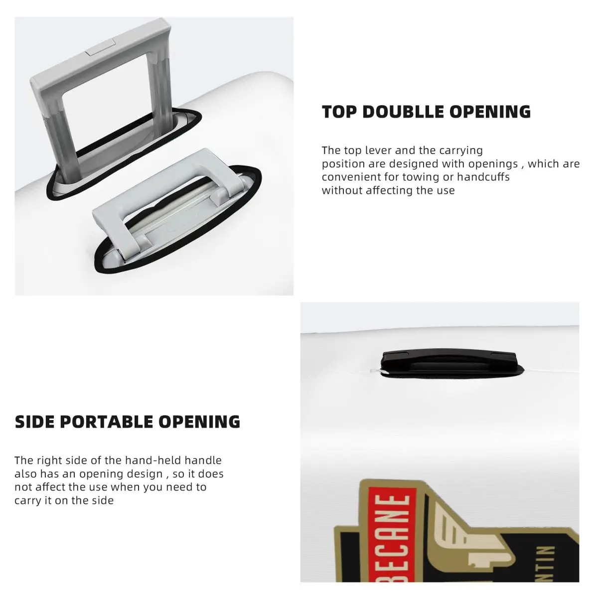 Motobecane Headstock (2) Penutup Koper Pelindung Penutup Pelindung Bagasi Perjalanan Elastis untuk 18-32 Inci