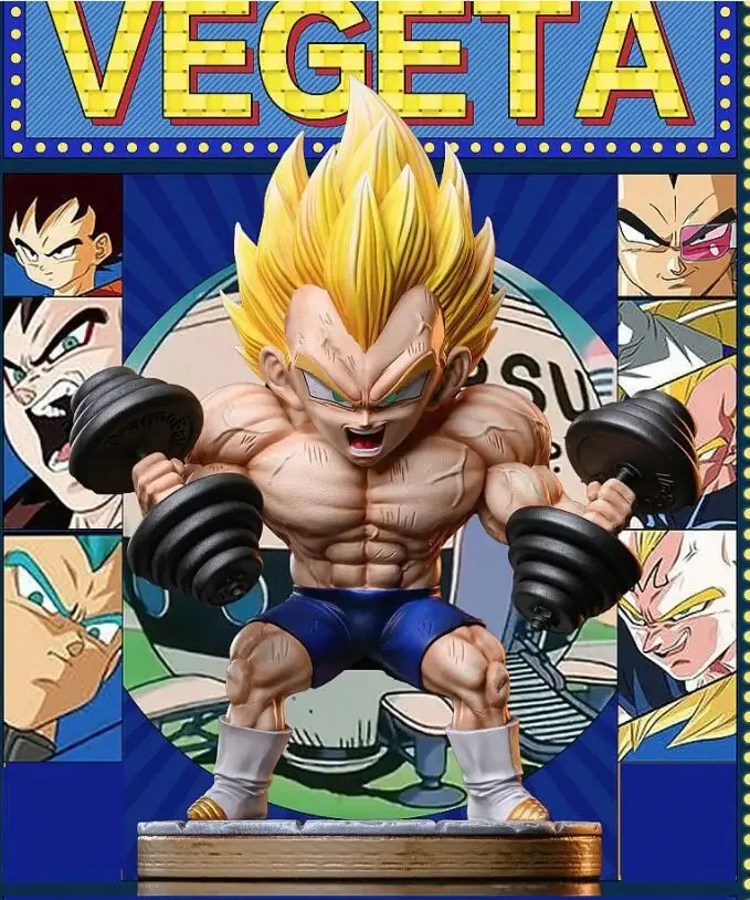 17cm Dragon Ball Vegeta Figura Musculação Muscular PVC Action Figure Modelo Brinquedo Presente de Aniversário das Crianças