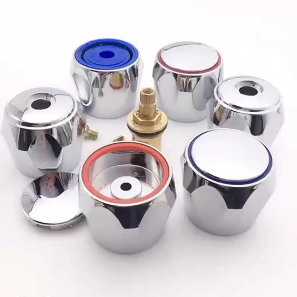 2 قطعة الحنفية الساخنة والباردة غطاء صنبور الرأس العلوي مطلي بالكروم استبدال مجموعة المطبخ الحمام صنبور مقبض #3