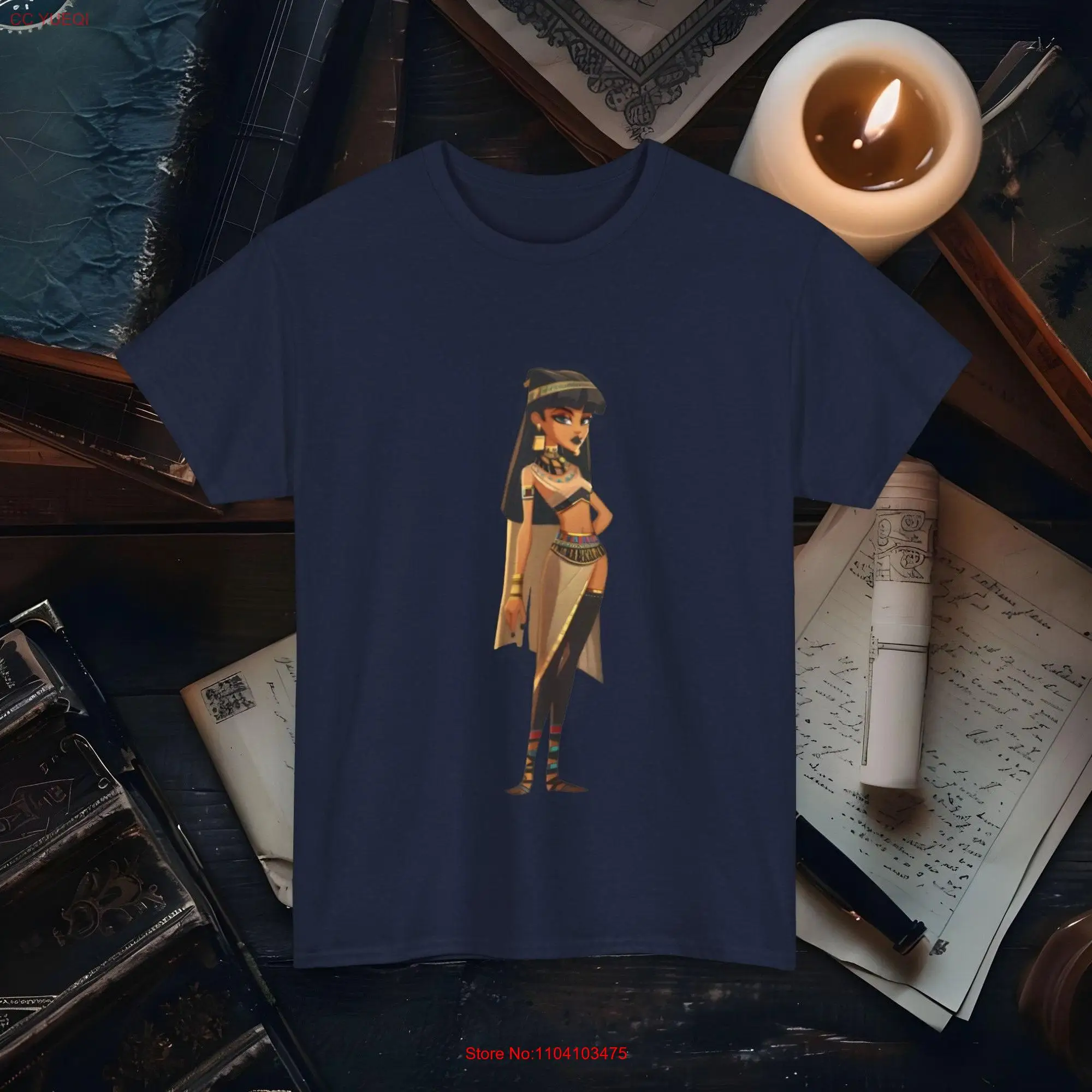 Cartoon Cleopatra T Shirt Ancient Egypt Queen Fun Egyptian Pharaoh History Lover Apparel for Enthusiasts