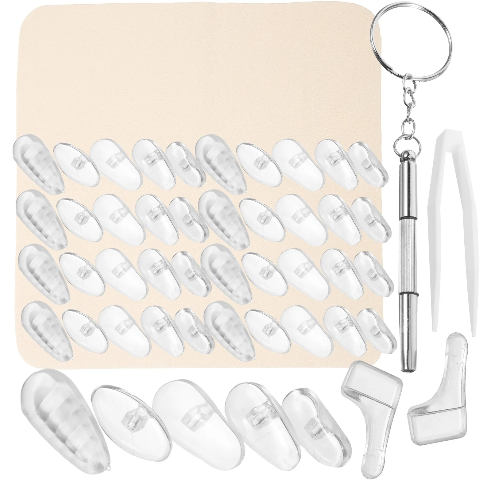 

1 Set Glasses Repair Kit With Screws Silicone Nose Pads Anti-Slip Comfort Fit Eyeglass Accessories Sunglasses Repair Travel