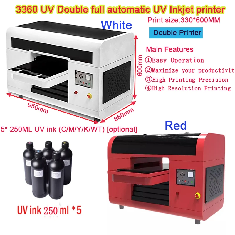LY 3360 UV เครื่องปริ้นเตอร์อิงค์เจ็ท UV DTG อัตโนมัติแบบสองชั้นเครื่อง330X600mm รังสีอินฟราเรดวัดขนาดได้สูงสุด