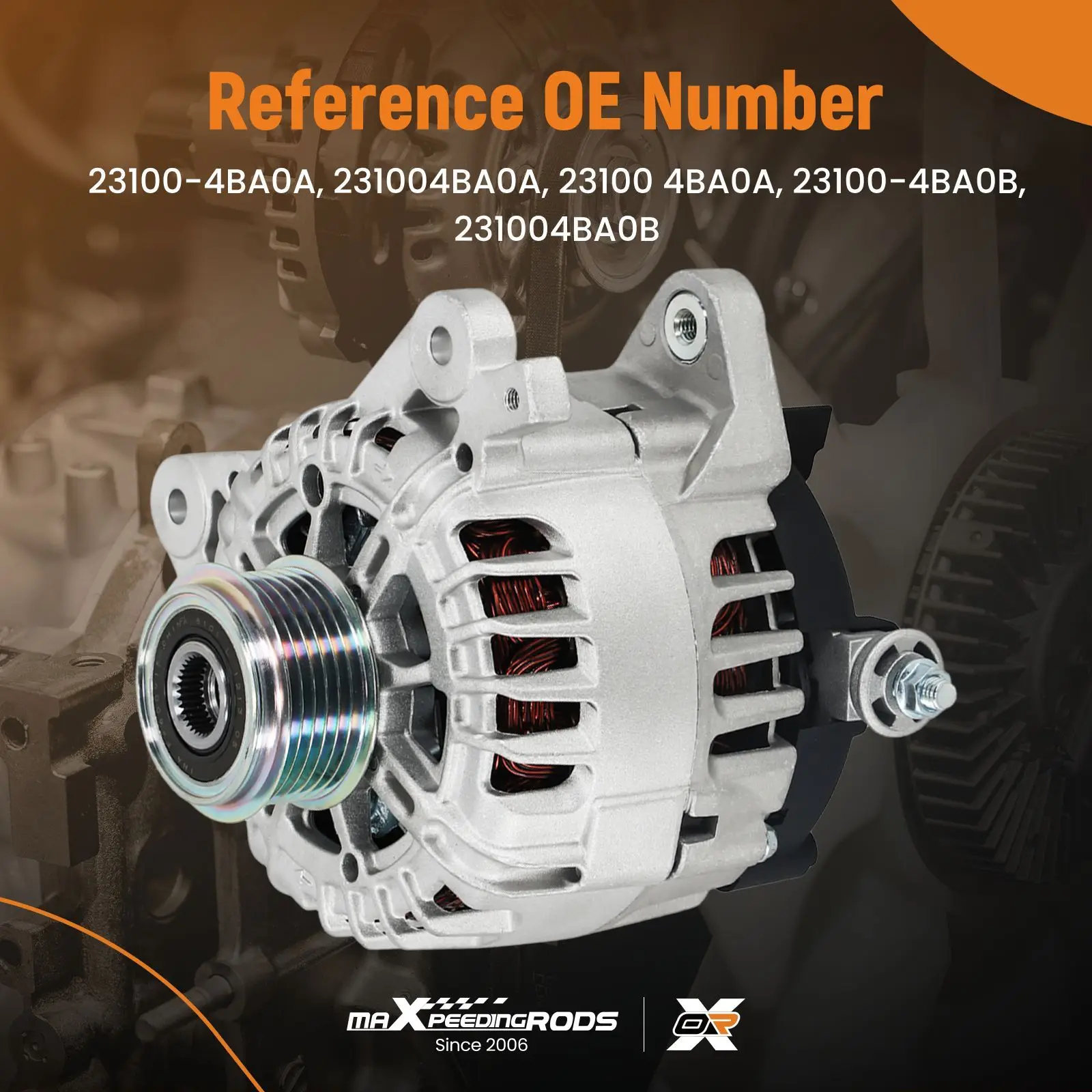 

Генератор для Nissan Rogue L4 2.5L 2014-2019 23100-4BA0A, 231004BA0A TG12C152