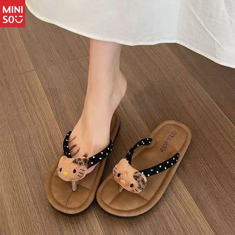 Miniso 2025 Women's Flip Flops, Soft Sole Sandals for Beach & Casual Wear