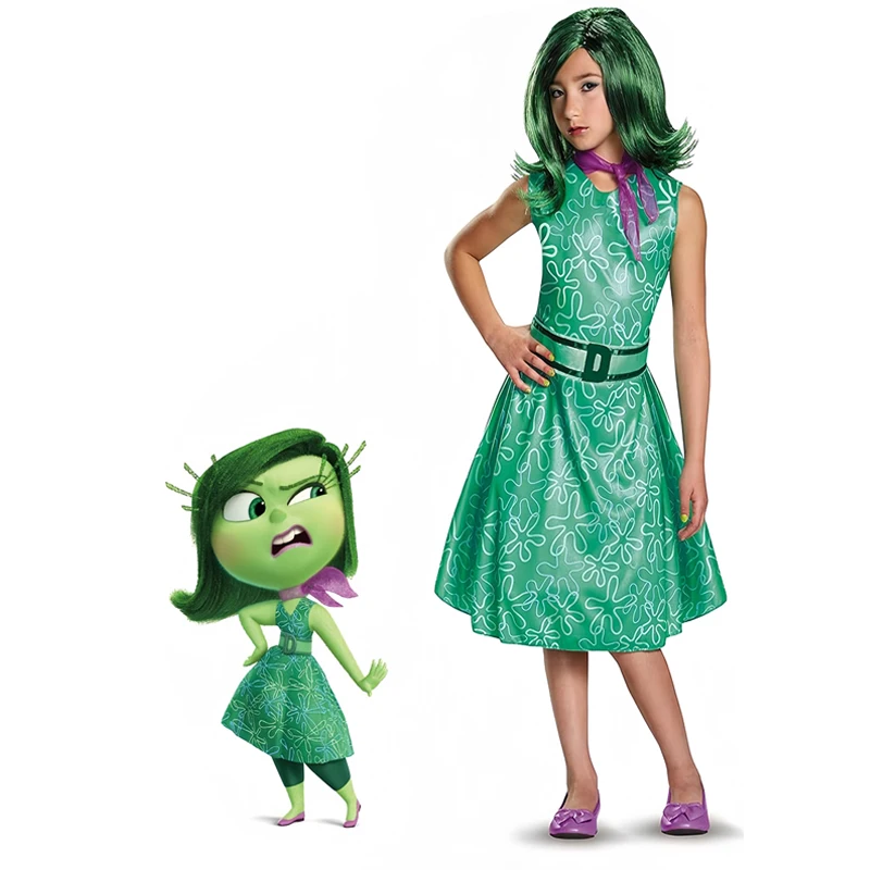 Halloween Girls Cosplay Party Animation Movie Inside Costumes Summer Carnival Masquerade Girls Mood Joy Disgust Dress