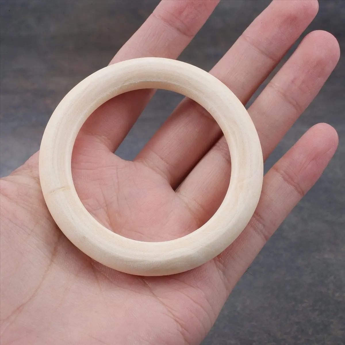 DT38 30Pcs 70mm Wood Rings,Wooden Ring Wood Circles for DIY Crafts, Macrame Plant Hanger,Ornaments and Jewelry Making
