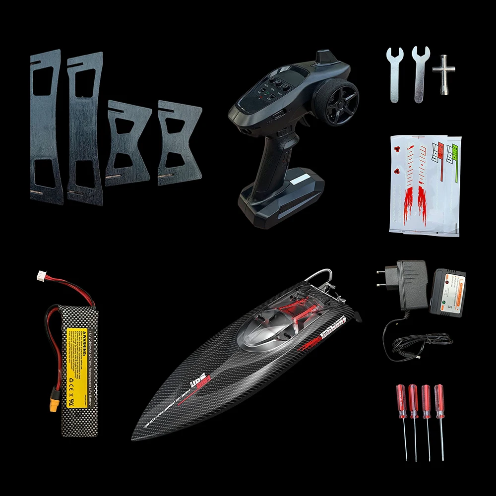 UDI RC UDI022 Brushless Remote Control Boat Boat for Adults with 3S 4S 2 Sets of Batteries 25 Inch 30mph+ 50km/h + Alloy Steel