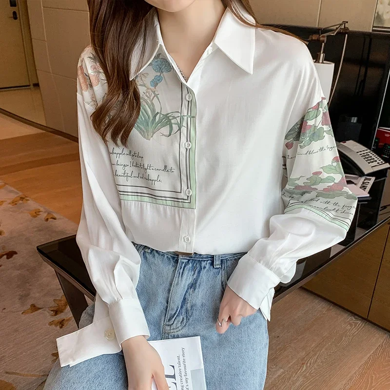 

New arrived blouses for women Fashion printed ladies shirts Button-Down Tops