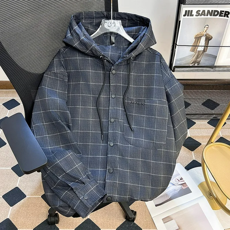 

Men's Oversized Hoodie Jacket Warm Anti-Wrinkle Casual Fashion Polyester Fabric Dark Patterned Winter Coat Stylish Loose Fit
