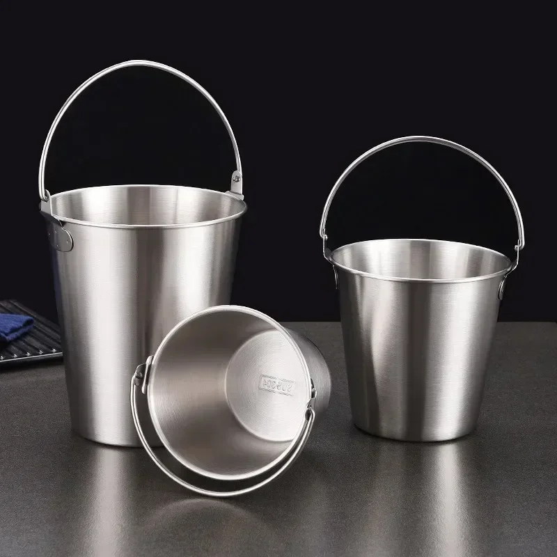 Stainless Steel Ice Bucket Bar Party Ice Bucket Golden Beer Barrel Champagne Bucket Cooling Barrel Snack Fried Chicken Bucket