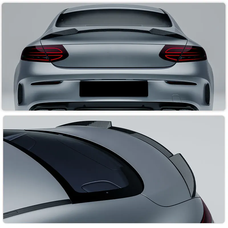 Car Rear Trunk Spoiler Wings for Mercedes Benz C Class C205 C43 C63 AMG Coupe 2016-2023 Rear Spoiler Wing Lip Full Carbon Fiber
