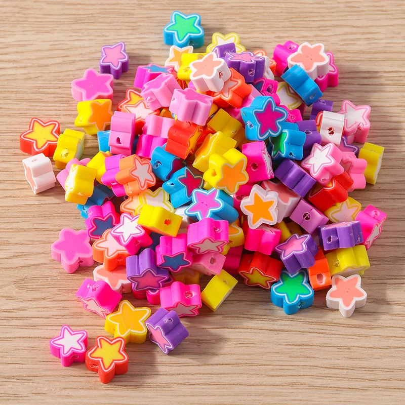Tusember 100 Stück bunte, bunte, böses Auge-förmige Ton-Abstandshalter-Perlen für DIY-Armbänder, Halsketten und Schmuckherstellung – Detail 12