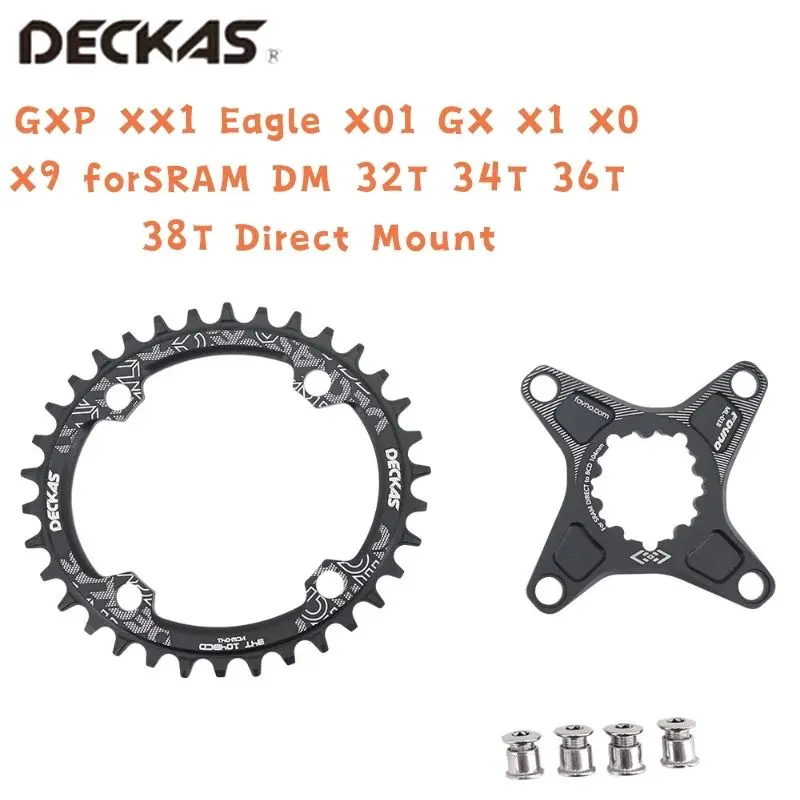 DECKAS FORGXP XX1 Eagle X01 GX X1 X0 X9 forSRAM DM 32T 34T 36T 38T MTB Road Bike Direct Mount Oval Round Chainring 6mm Offset