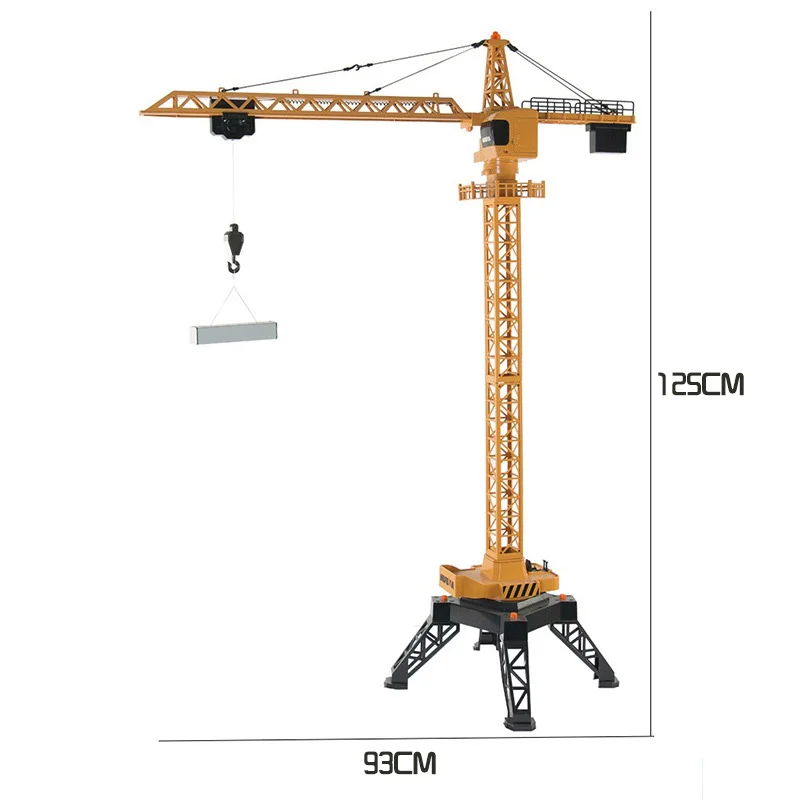 HUINA 585 RC Alloy Crane Kids Toys Tower 12CH Construction Children Remote Control Electric Engineering Car Rotation Lift Model