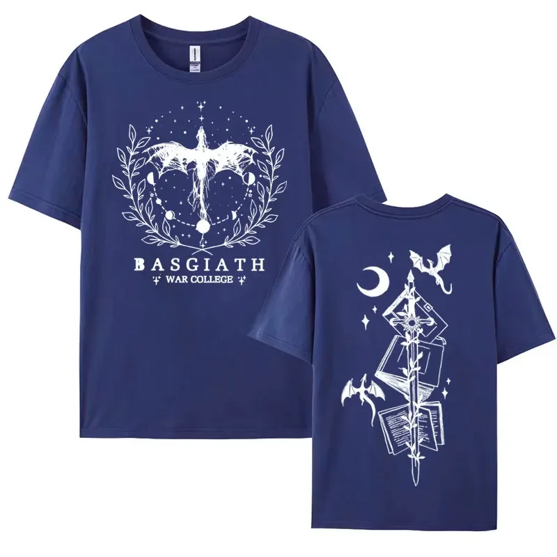 Basgiath War College Double Sided T-shirt Fourth Wings Men Women Clothing Harajuku Y2k T Shirts Oversized Cotton Tees Streetwear