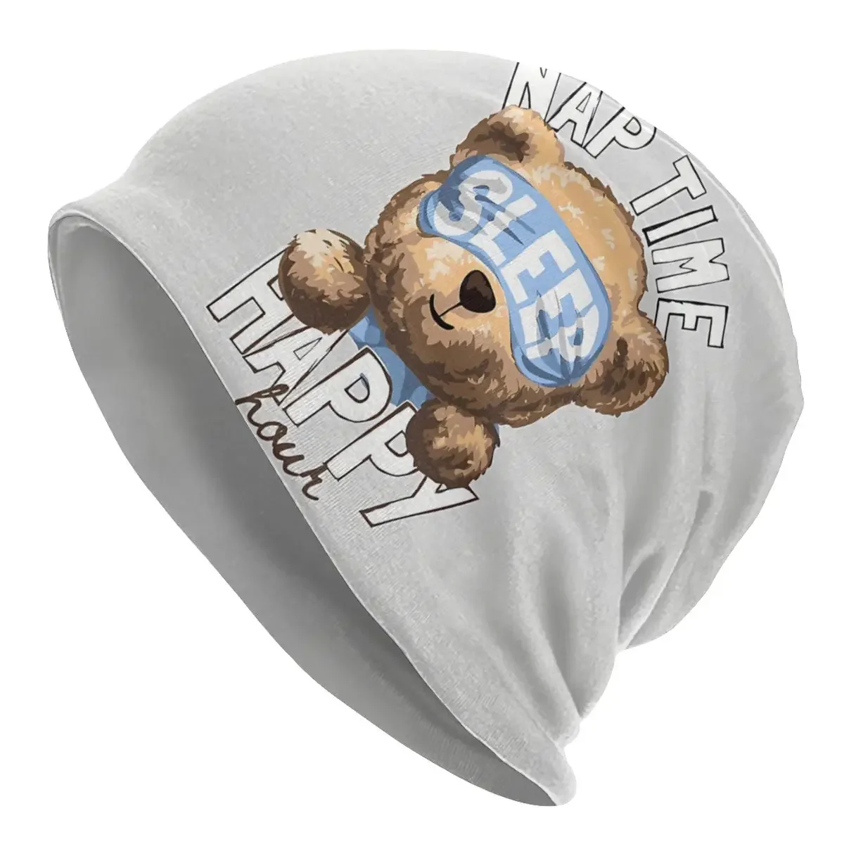 Nap Time Happy Hour Thin Skullies Beanies Outdoor Caps For Men Women Teddy Bear Ski Caps Bonnet Hats