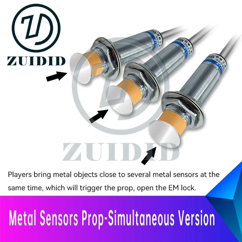 metal sensor prop simultaneous version metal objects approaching the sensor at the same time to unlock ZUIDID escape game